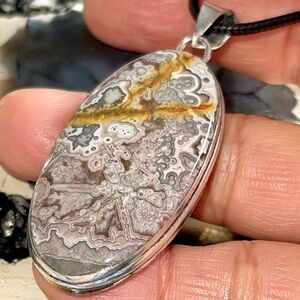 Laguna Crazy Lace Agate Pendant 2 1/4”
